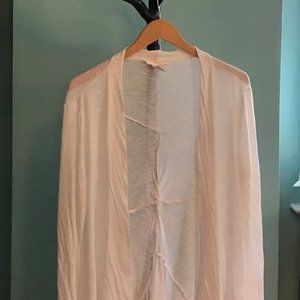 Flowy White Open-Front Sweater